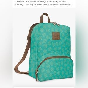 Animal Crossing - Small Backpack for Console & Accessories - Teal Leaves